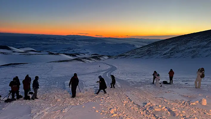 Erciyes Dağı'nda kış manzaraları ölümsüzleştirildi