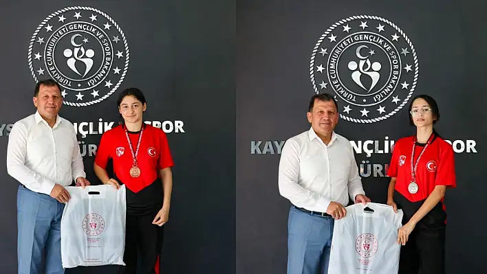 Güreş şampiyonlarından Kabakcı'ya ziyaret