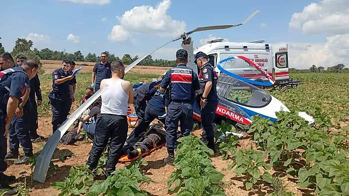 Jandarmaya ait cayrokopter düştü - Yaralılar var!