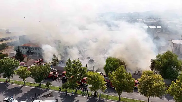 Kayseri'deki yangın havadan görüntülendi