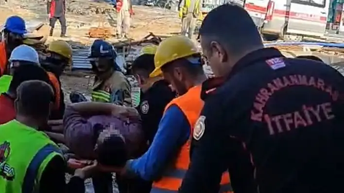 Kahramanmaraş'ta inşaat çöktü