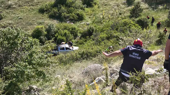 Şarampole düşen kamyonetin sürücüsü ağır yaralandı