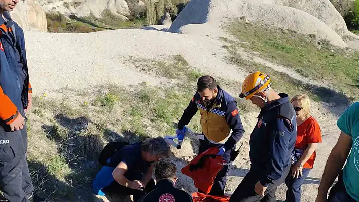 Kapadokya'yı gezerken yaralanan turist kurtarıldı!