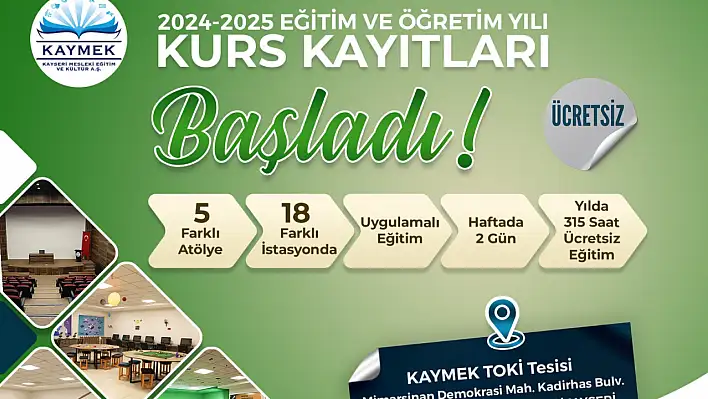 KAYMEK'ten gençlere kurs imkanı-kayıtlar başladı!