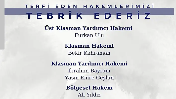 Kayseri Bölgesi'nden 7 futbol hakemi terfi etti!