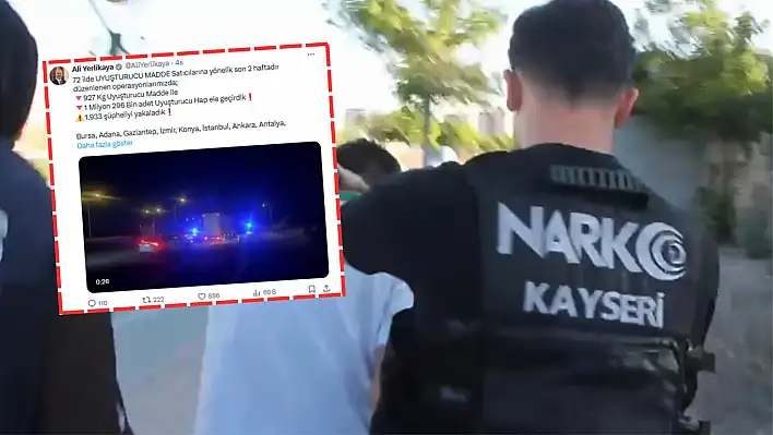 Kayseri dahil 72 ilde büyük başarı: Zehir tacirlerine geçit yok!