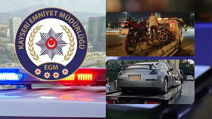 Kayseri'de abartı egzoz, drift, makas atma, yüksek sesli müzik denetimi: Yüzlerce ceza kesildi!