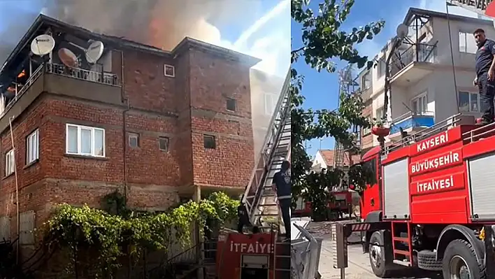 Kayseri'de iki katlı evde yangın çıktı!