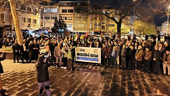 Kayseri'de İsrail'in baskını protesto edildi