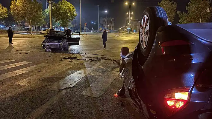Kayseri'de feci kaza: Otomobil takla attı, 2 yaralı!