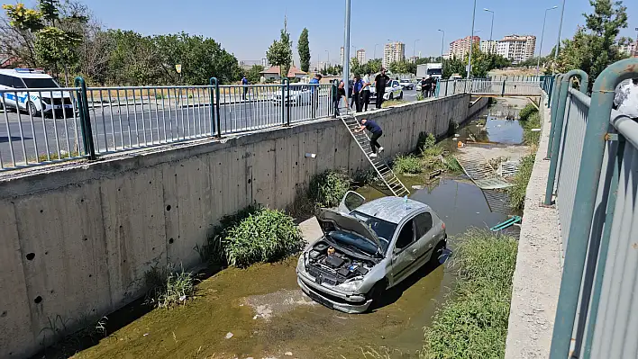 Kayseri'de otomobil sulama kanalına düştü: Kadın sürücü yaralı