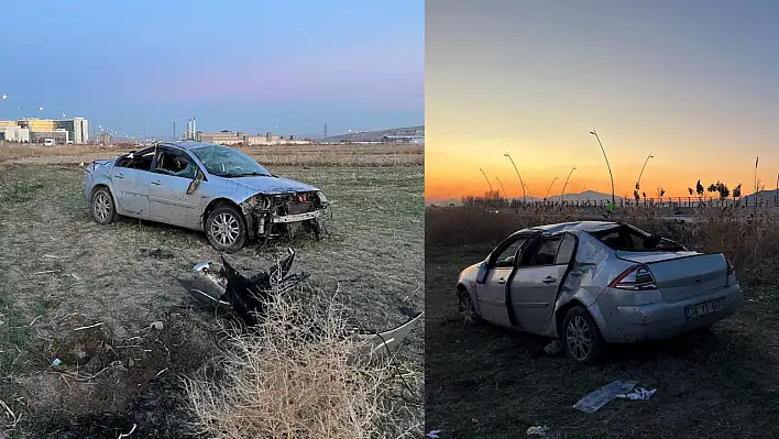 Kayseri'de takla atan otomobil araziye uçtu: 4 yaralı!