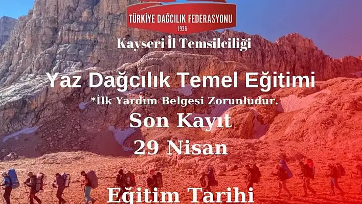 Yaz Dağcılık Temel Eğitim Programı düzenlenecek