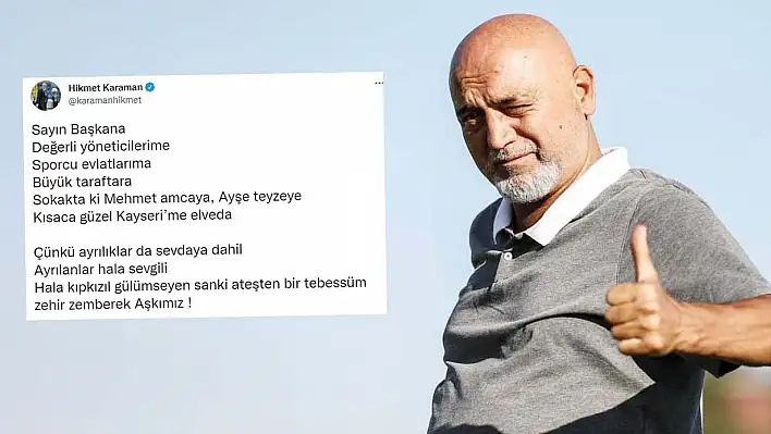 Karaman'dan şiirli veda mesajı...