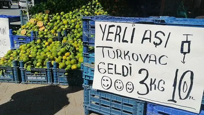 Manavdan ilginç mandalina reklamı