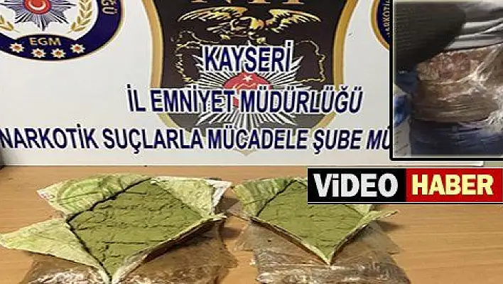 Vücuduna 2 kilo 800 gram esrar sarılı kadın yolcu gözaltına alındı 