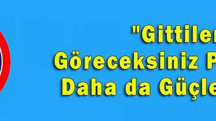 'Gittiler, Göreceksiniz Partimiz Daha da Güçlenecek'