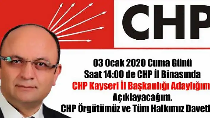 CHP İl Başkanlığına yeni aday