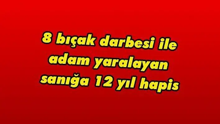 8 bıçak darbesi ile adam yaralayan sanığa 12 yıl hapis