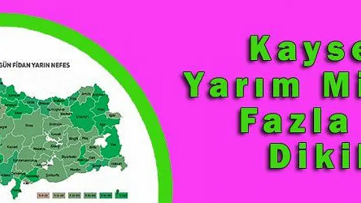 Kayseri'de Yarım Milyondan Fazla Fidan Dikilecek