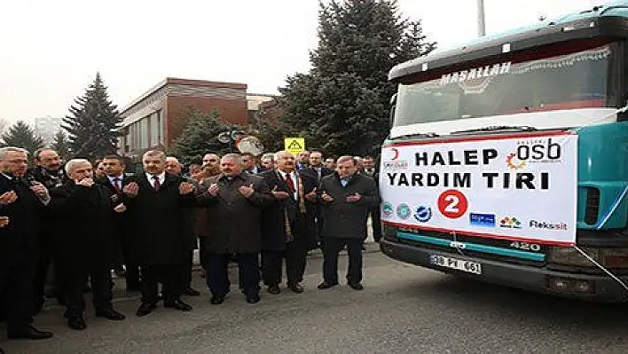 Kayseri'den Halep ve Musul'a 12 TIR yardım malzemesi gönderildi