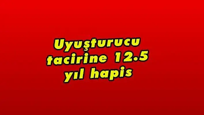 Uyuşturucu tacirine 12.5 yıl hapis 