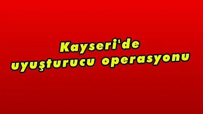 Kayseri'de uyuşturucu operasyonu 