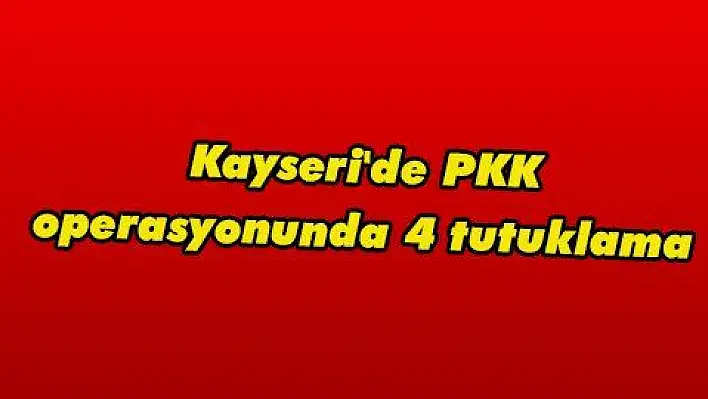 Kayseri'de PKK operasyonunda 4 tutuklama 