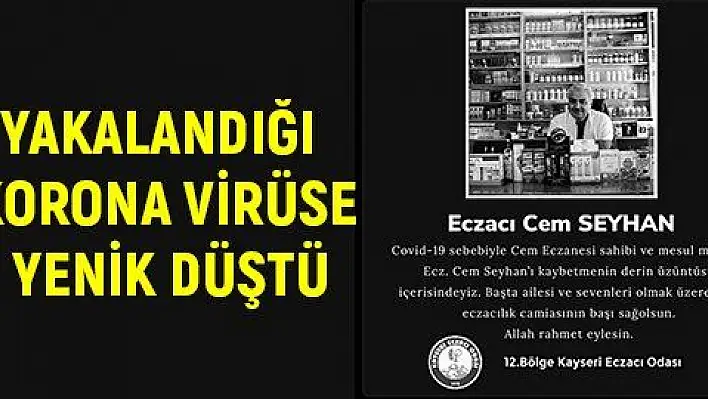 Eski milletvekilinin eczacı kardeşi korona kurbanı