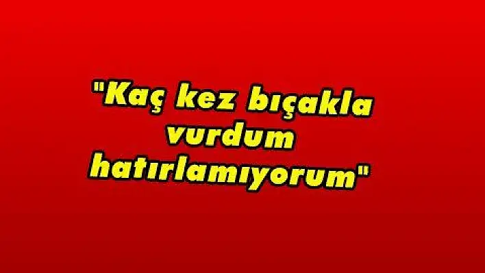 'Kaç kez bıçakla vurdum hatırlamıyorum' 