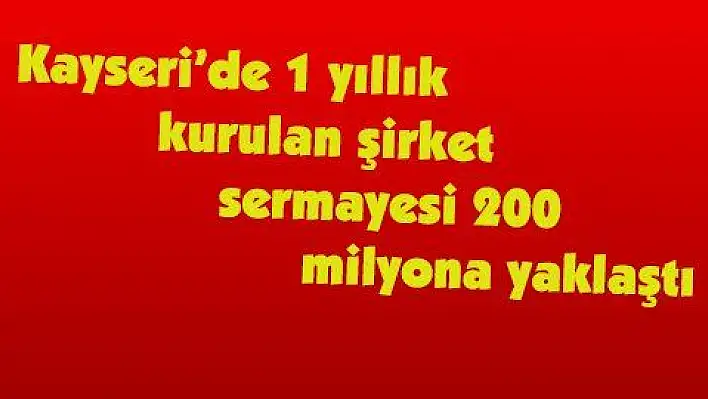 Kayseri'de 1 yıllık kurulan şirket sermayesi 200 milyona yaklaştı