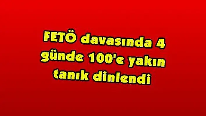 FETÖ davasında 4 günde 100'e yakın tanık dinlendi 