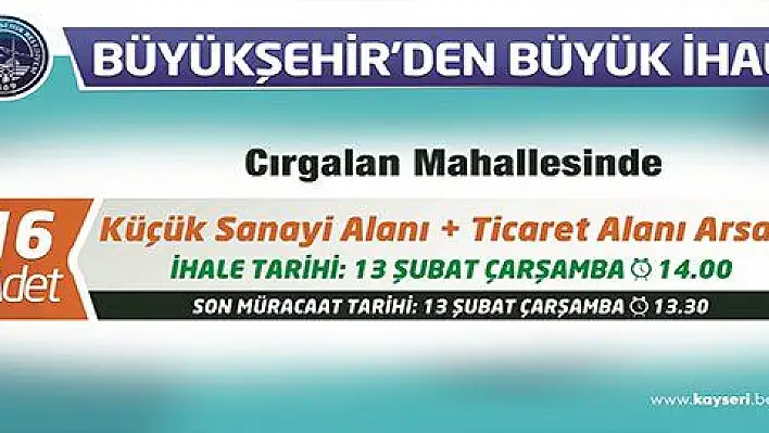 Yatırımcılara Büyükşehir'den arsa fırsatı 