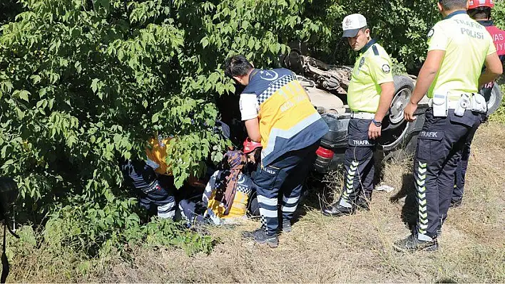 Şarampole uçan otomobil takla attı: 1 yaralı