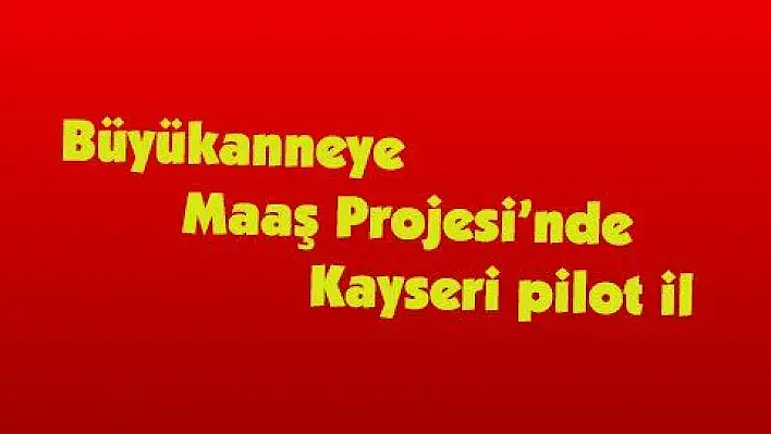 Büyükanneye Maaş Projesi'nde Kayseri pilot il