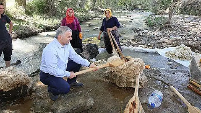 Başkan Çelik yün tokaçladı 