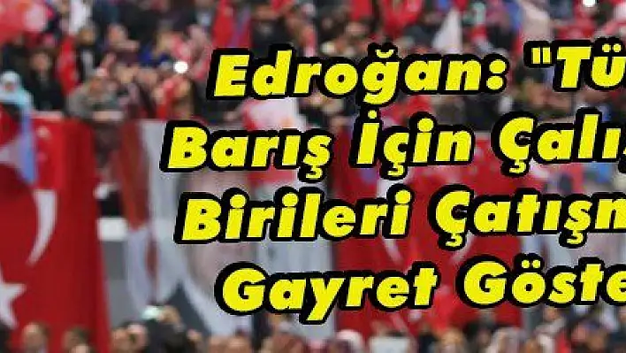 Edroğan: 'Türkiye Barış İçin Çalışırken, Birileri Çatışma İçin Gayret Gösteriyor'