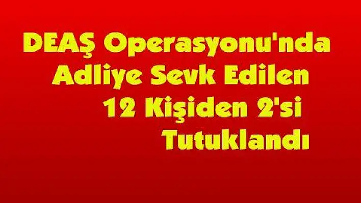 DEAŞ Operasyonu'nda Adliye Sevk Edilen 12 Kişiden 2'si Tutuklandı