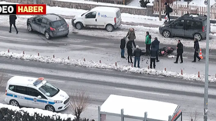 Talas'ta motosiklet kazası korkuttu