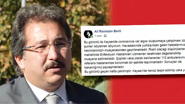 İl Sağlık Müdürü Benli: Kentte henüz tespit edilmiş vaka yoktur