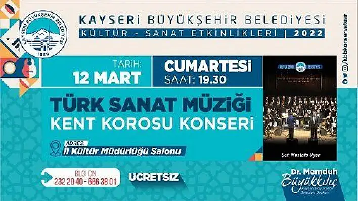 Kayseri Büyükşehir Belediyesi'nden Kültür Sanat etkinlikleri