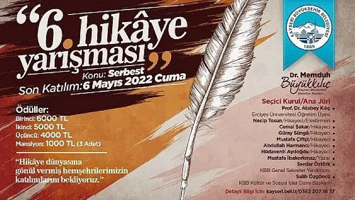 Büyükşehir'in 6. Hikaye Yarışması'na yoğun ilgi