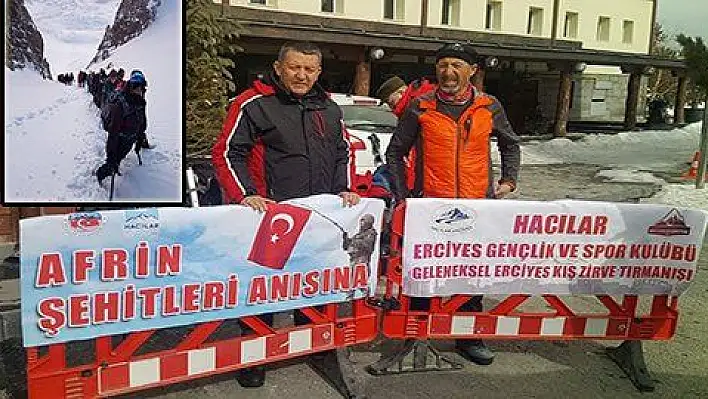 Erciyes'in zirvesinde Afrin şehitlerini andılar  