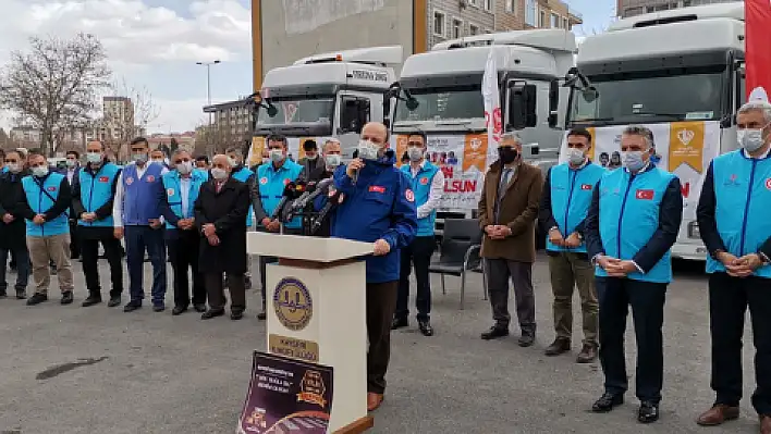 Kayseri 'den Suriye 'ye 6 tır yardım yola çıktı