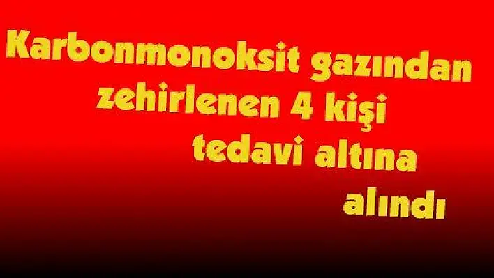 Karbonmonoksit gazından zehirlenen 4 kişi tedavi altına alındı