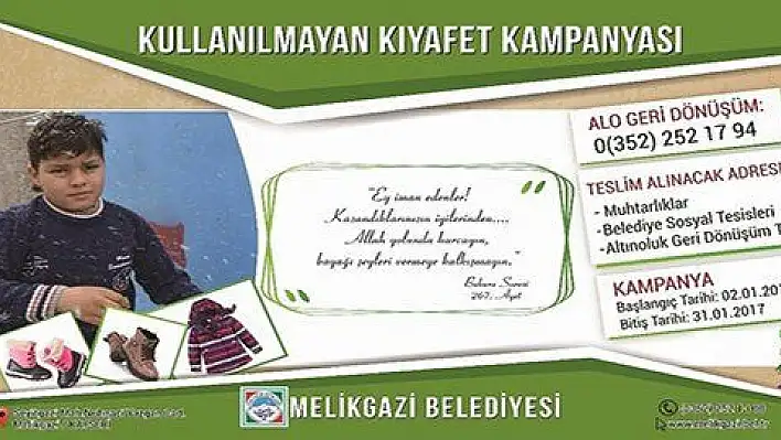 Melikgazi'de kullanılmayan kıyafet toplama kampanyası