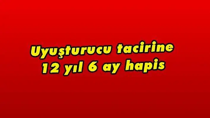 Uyuşturucu tacirine 12 yıl 6 ay hapis 