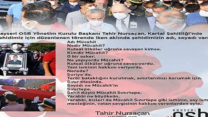 Nursaçan'dan İdlib şehidi için duygulandıran paylaşım