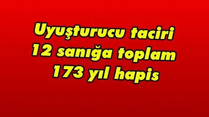 Uyuşturucu taciri 12 sanığa toplam 173 yıl hapis