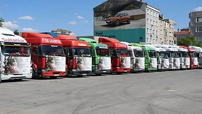 31 tır yardım malzemesi Suriye'ye gönderildi